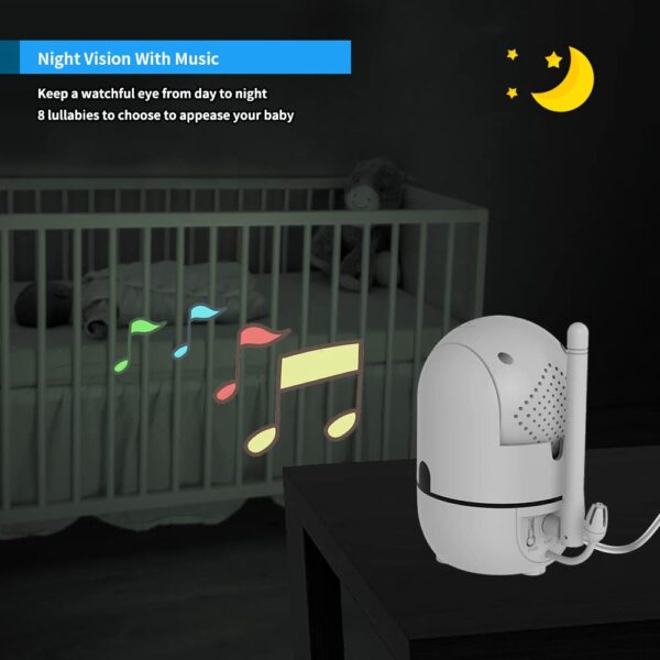 No WiFi Baby Monitor 5" Screen 30-Hour Battery  with Camera - Image 2