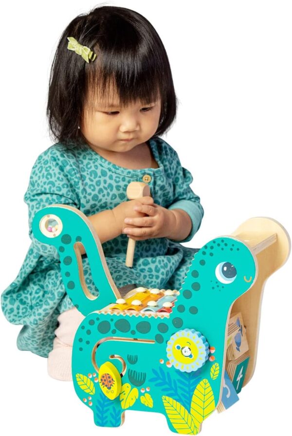 Wooden Dinosaur Toddler and Preschool Musical Instrument and Activity Toy - Image 2