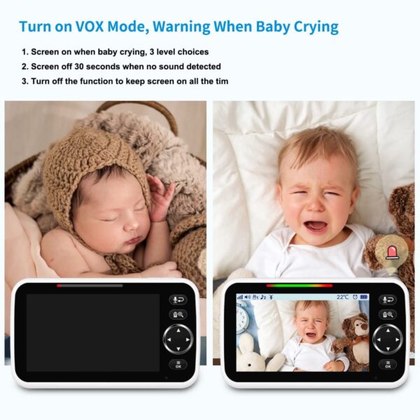 No WiFi Baby Monitor 5" Screen 30-Hour Battery  with Camera - Image 4