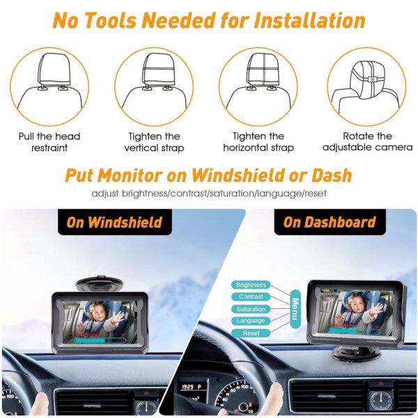 Baby Car Camera HD 1080P - Rear-Facing Car - Image 3