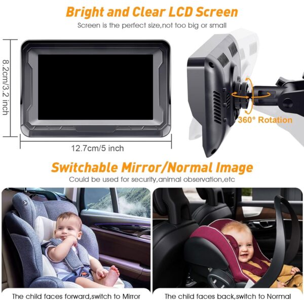 Baby Car Camera HD 1080P - Rear-Facing Car - Image 6